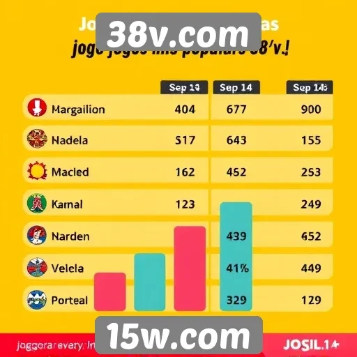 Estatísticas de jogos populares no 38v.com